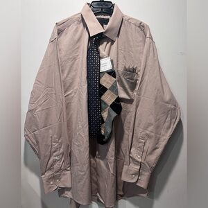 Alexander Julian Men’s Dress Shirt‎ & Tie W/ Accessories size XL